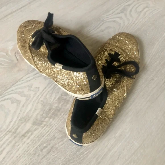 Kate Spade NY Keds Glitter Gold Sneakers, 7.5 - Picture 6 of 16